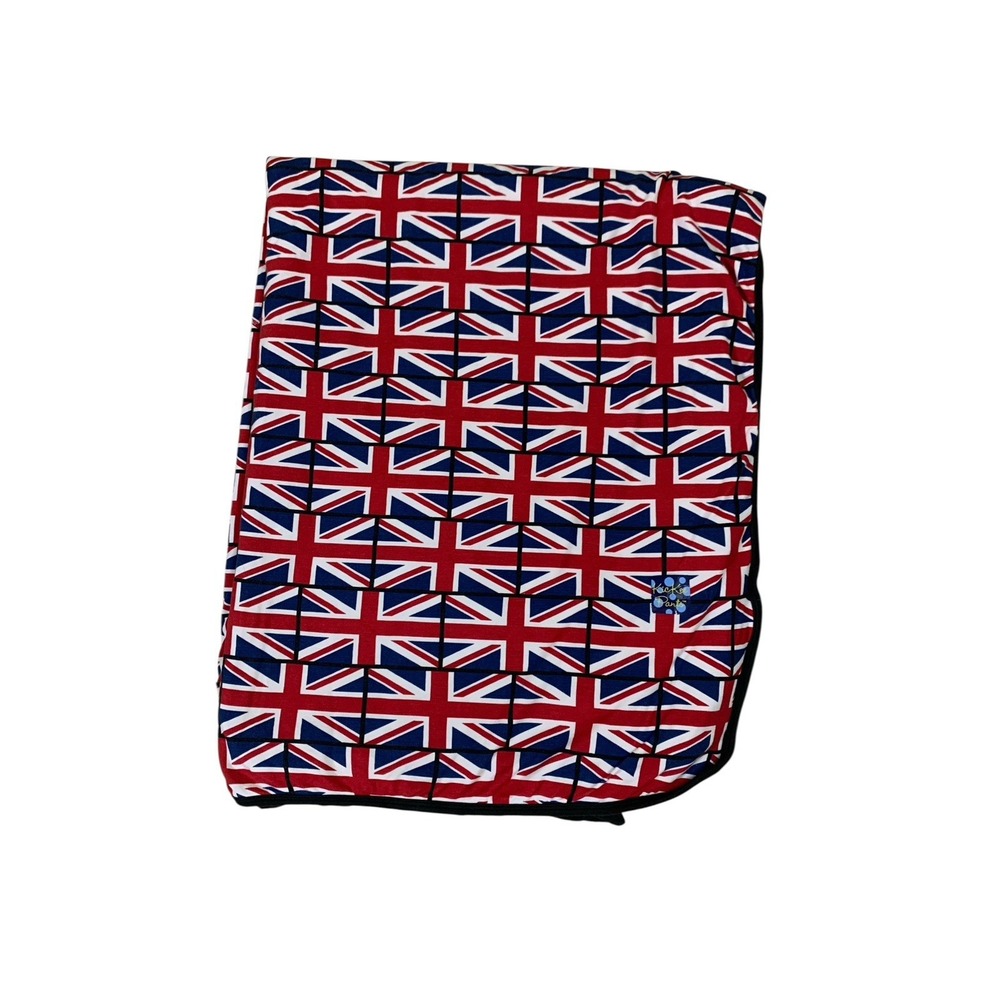 Kickee Pants Union Jack British Flag Baby Blanket Red White Blue Print